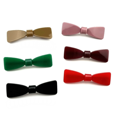 Barrette cheveux noeud fait main 6.7cm - bordeaux