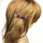 Barrette cheveux noeud leopard, fait main 6.7cm - marron