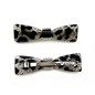 Barrette cheveux noeud leopard, fait main 6.7cm - noir Barrette cheveux noeud leopard, fait main 6.7cm - noir