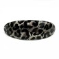 Barrette cheveux ovale incurvée léopard, fait main 9.5cm - noir