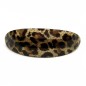 Barrette cheveux ovale incurvée léopard, fait main 9.5cm - marron