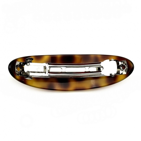 Barrette cheveux ovale incurvée fait main 9.5cm - demi blond