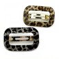 Barrette cheveux ajourée leopard fait main - noir Barrette cheveux ajourée leopard fait main - noir
