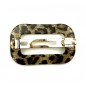 Barrette cheveux ajourée leopard fait main - marron