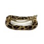 Barrette cheveux ajourée leopard fait main - marron