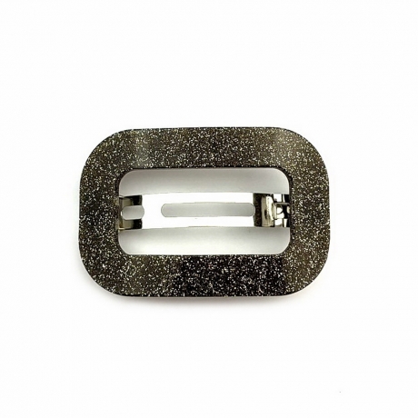 Barrette cheveux ajourée acétate paillette fait main - marron