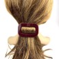 Barrette cheveux ajourée acétate paillette fait main - rouge