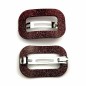 Barrette cheveux ajourée acétate paillette fait main - rouge