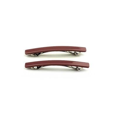Lot de 2 barrettes cheveux fine fait main 7cm - vieux rose