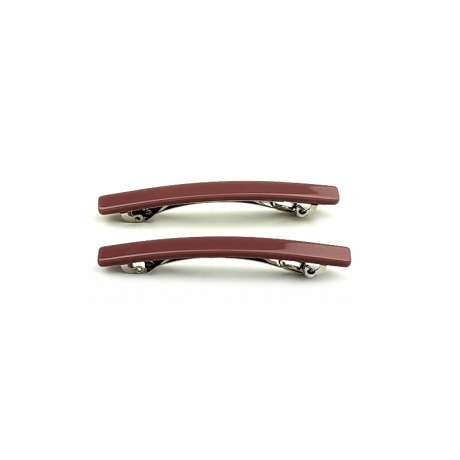Lot de 2 barrettes cheveux fine fait main 7cm - vieux rose