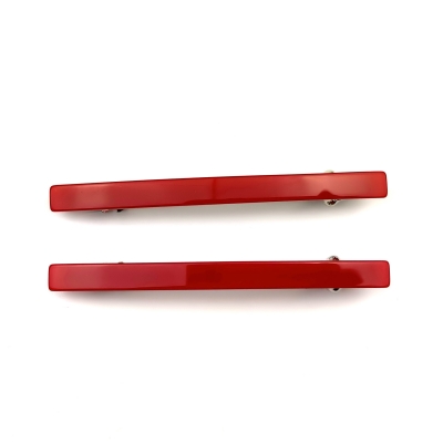 Lot de 2 barrettes cheveux fine fait main 7cm - rouge