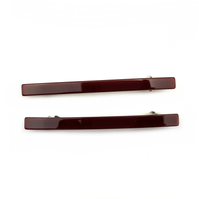 Lot de 2 barrettes cheveux fine fait main 7cm - bordeaux