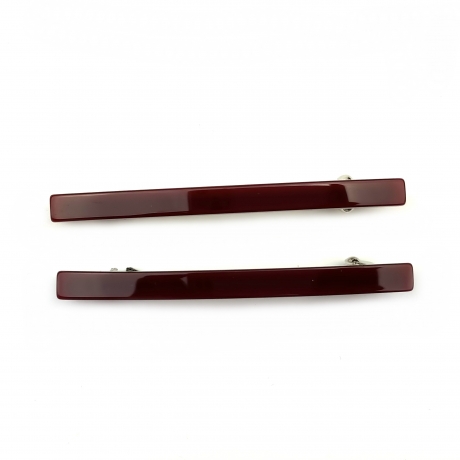 Lot de 2 barrettes cheveux fine fait main 7cm - bordeaux