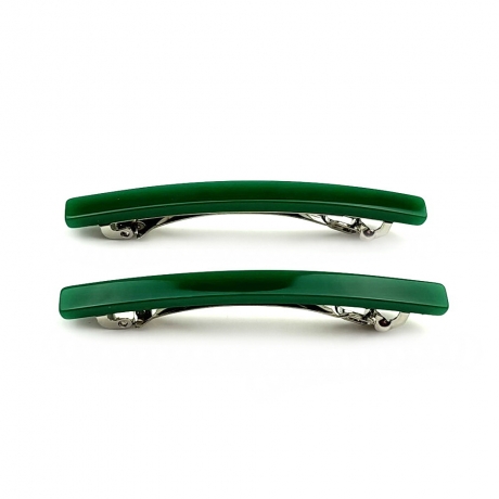Lot de 2 barrettes cheveux fine fait main 7cm - vert
