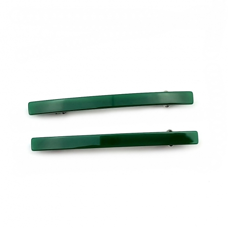 Lot de 2 barrettes cheveux fine fait main 7cm - vert
