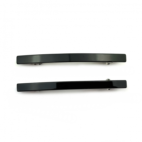 Lot de 2 barrettes cheveux fine fait main 7cm - noir