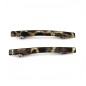 Lot de 2 barrettes cheveux fine fait main leopart 7cm - marron
