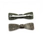 Barrette cheveux noeud fait main paillette 6.7cm - marron