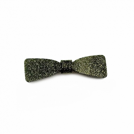 Barrette cheveux noeud fait main paillette 6.7cm - vert