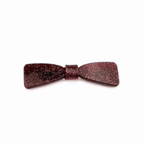 Barrette cheveux noeud fait main paillette 6.7cm - rouge