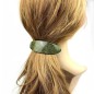 Barrette cheveux ovale incurvée fait main paillette 9.5cm - gris Barrette cheveux ovale incurvée fait main paillette 9.5cm - gris