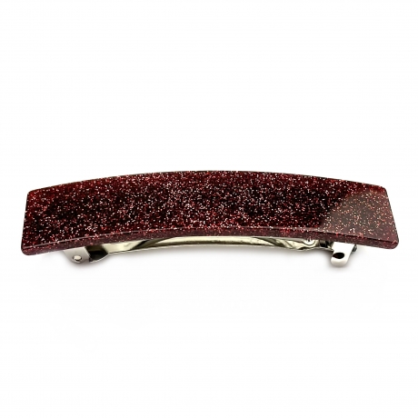 Barrette cheveux rectangle fait main paillette 9cm - rouge