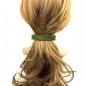 Barrette cheveux rectangle fait main paillette 9cm - vert