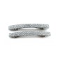 Lot de 2 barrettes cheveux fine fait main paillette 7cm - argent