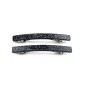 Lot de 2 barrettes cheveux fine fait main paillette 7cm - gris
