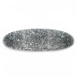 Barrette cheveux 8.5cm ovale incurvée fait main paillette - Argent