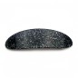 Barrette cheveux 8.5cm ovale incurvée fait main paillette - Gris