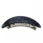 Barrette cheveux 8.5cm ovale incurvée fait main paillette - Gris