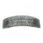 Barrette cheveux 8cm rectangle incurvé fait main paillette - Argent Barrette cheveux 8cm rectangle incurvé fait main paillette - Argent