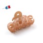 Petite pince cheveux "Love" Made in France 5.5cm, caramel
