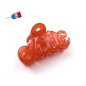 Petite pince cheveux "Love" Made in France 5.5cm, corail