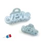 Petite pince cheveux "Love" Made in France 5.5cm, bleu ciel