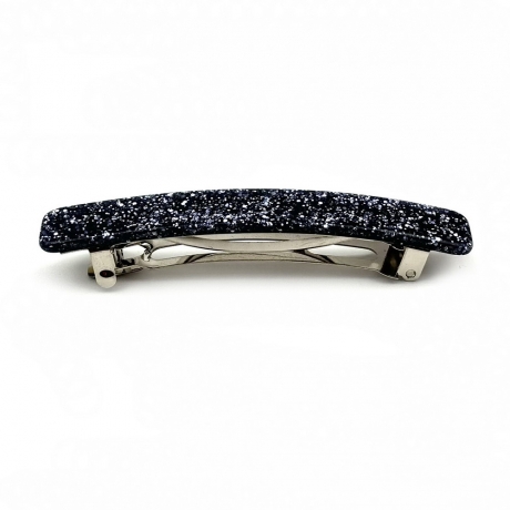 Barrette cheveux 9cm acétate fait main paillette - gris