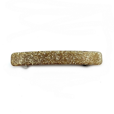 Barrette cheveux 9cm acétate fait main paillette - doré