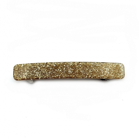 Barrette cheveux 9cm acétate fait main paillette - doré
