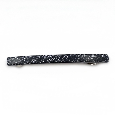 Barrette cheveux longue 10cm acétate fait main paillette - gris