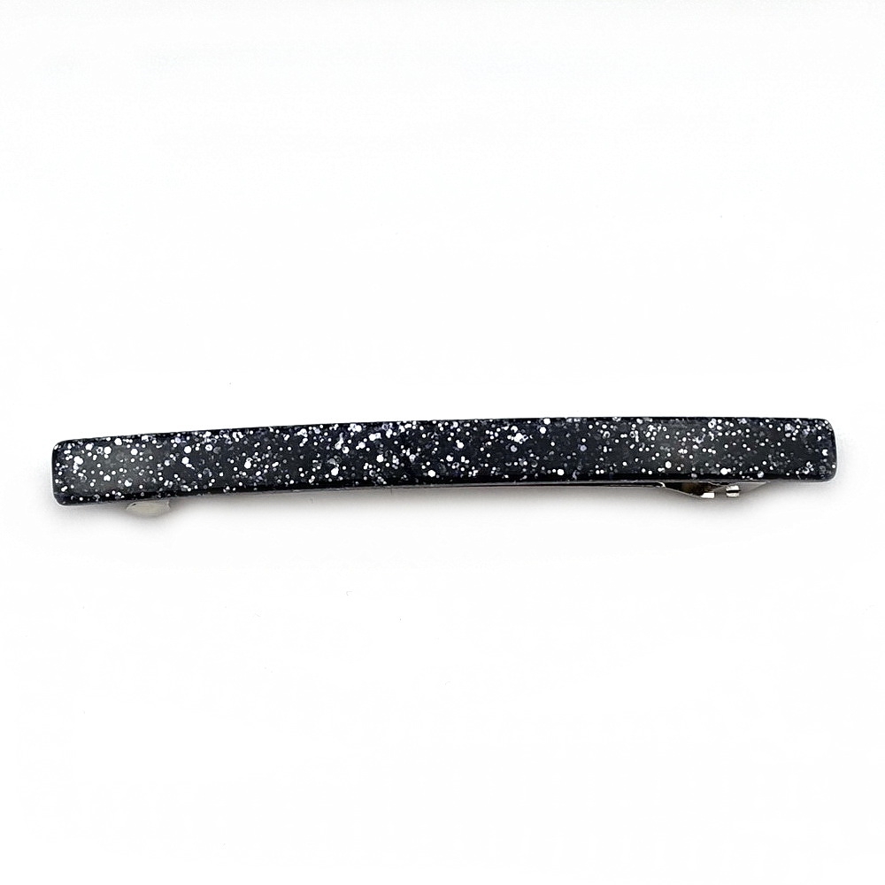Barrette cheveux longue 10cm acétate fait main paillette - gris Barrette cheveux longue 10cm acétate fait main paillette - gris