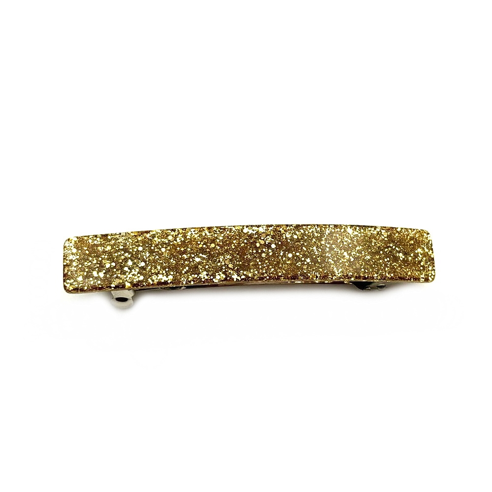 Barrette cheveux 8cm acétate fait main paillette - doré Barrette cheveux 8cm acétate fait main paillette - doré