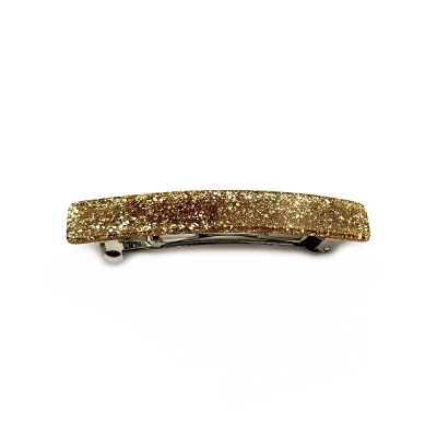 Barrette cheveux 8cm acétate fait main paillette - doré