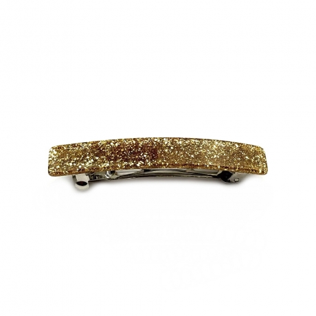Barrette cheveux 8cm acétate fait main paillette - doré