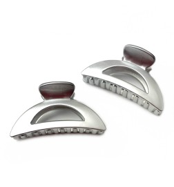 Lot de 2 grandes pinces cheveux 8.5cm - doré ou argenté