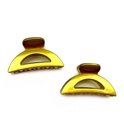 Lot de 2 grandes pinces cheveux 8.5cm - doré ou argenté
