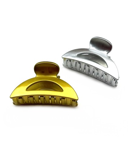 Lot de 2 grandes pinces cheveux 8.5cm - doré ou argenté