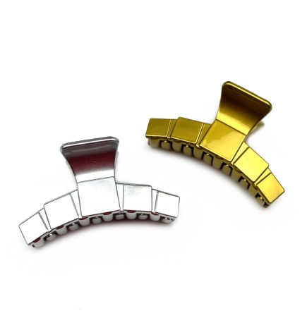 Lot de 2 pinces cheveux 7cm - doré ou argenté