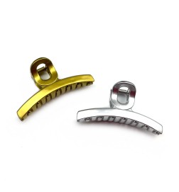 Lot de 2 pinces cheveux 8cm - doré ou argenté