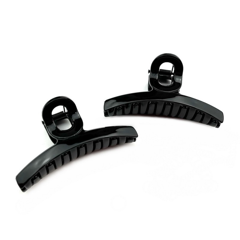 Lot de 2 pinces cheveux 8cm - noir ou marron